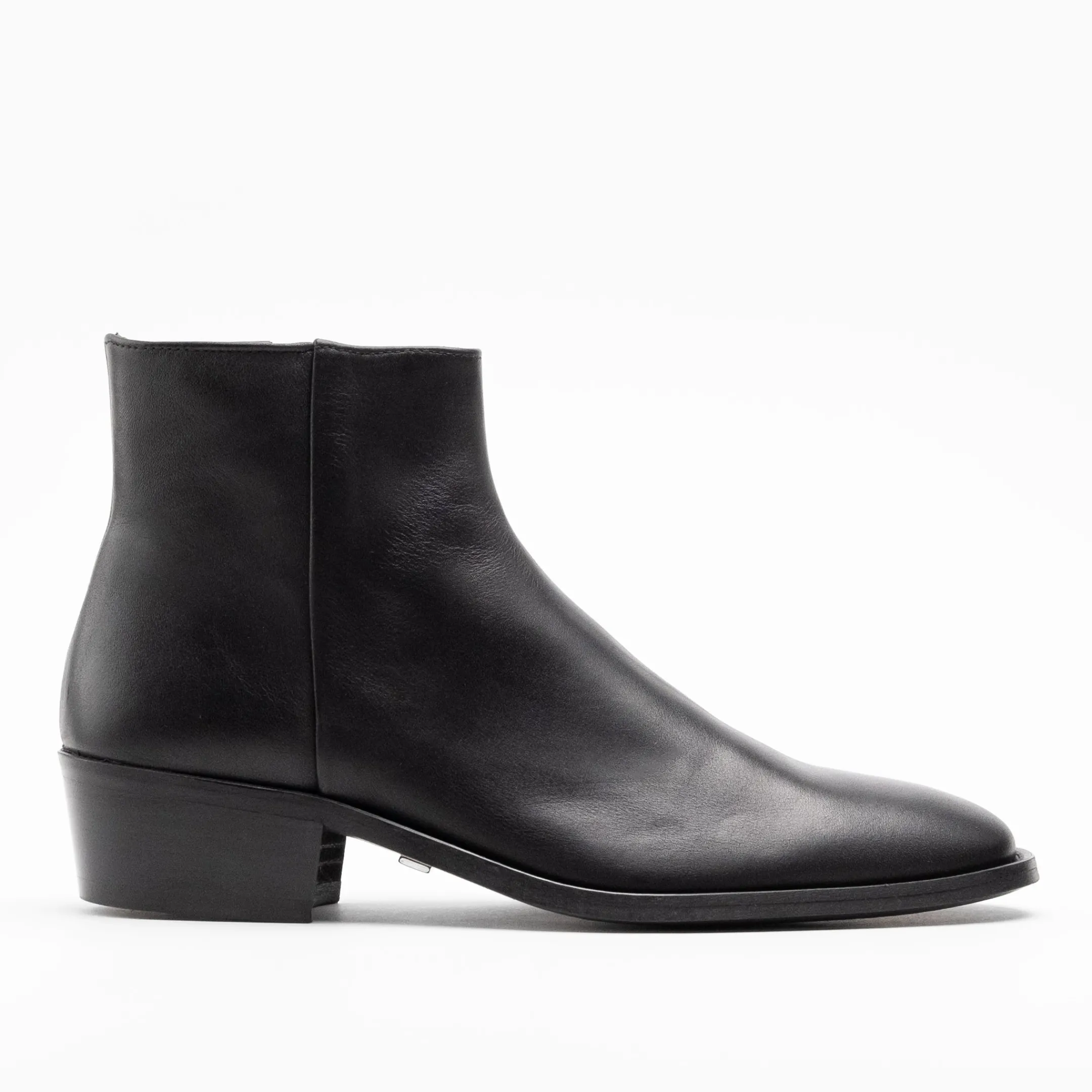 Store Walk London Hoxton Low Cuban Heel Zip Up Boot Black