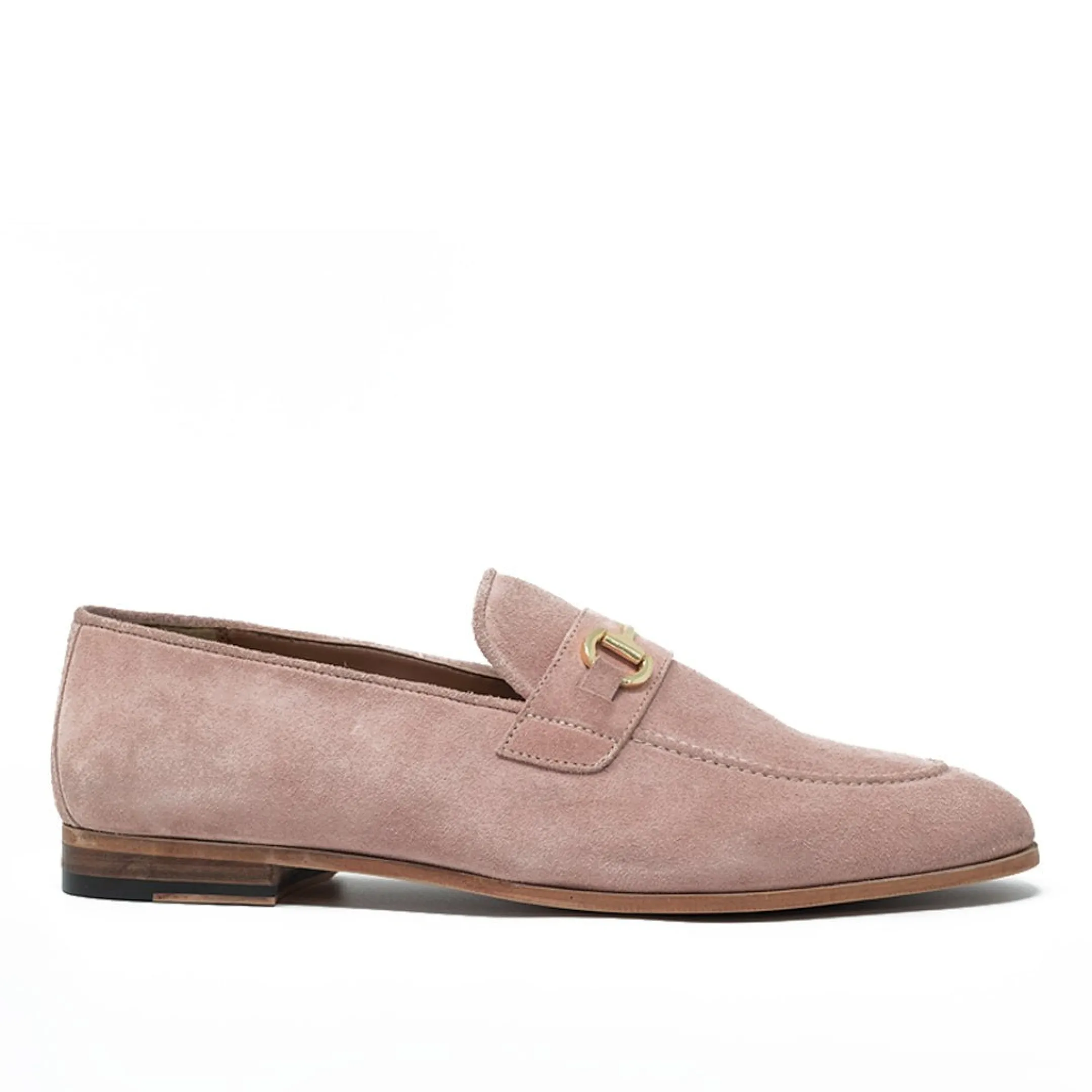 Outlet Walk London Terry Trim Loafer Pink Suede